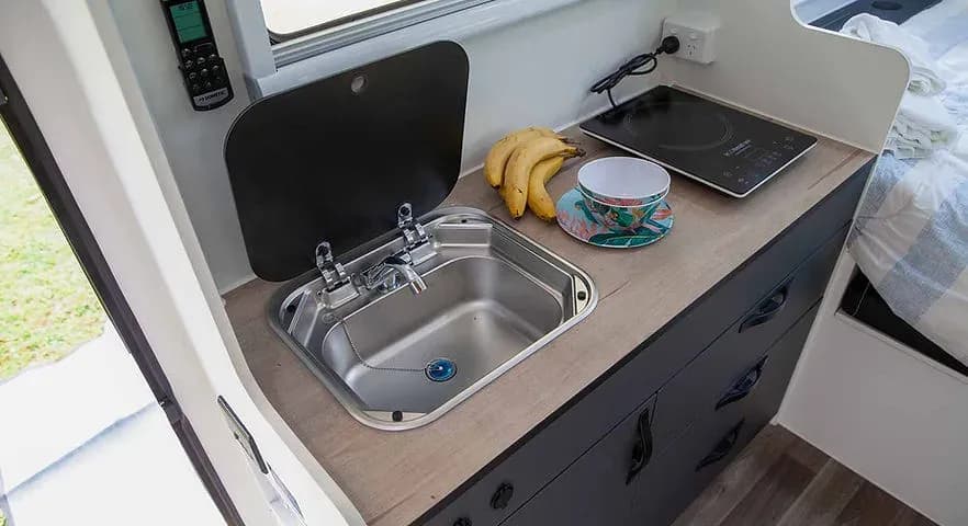 Kitchenette with induction cooktop
