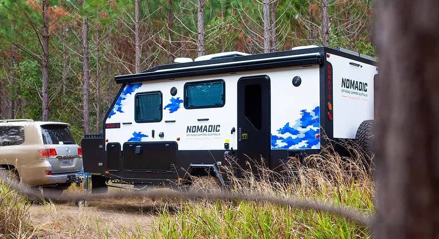 Towed side profile in forest